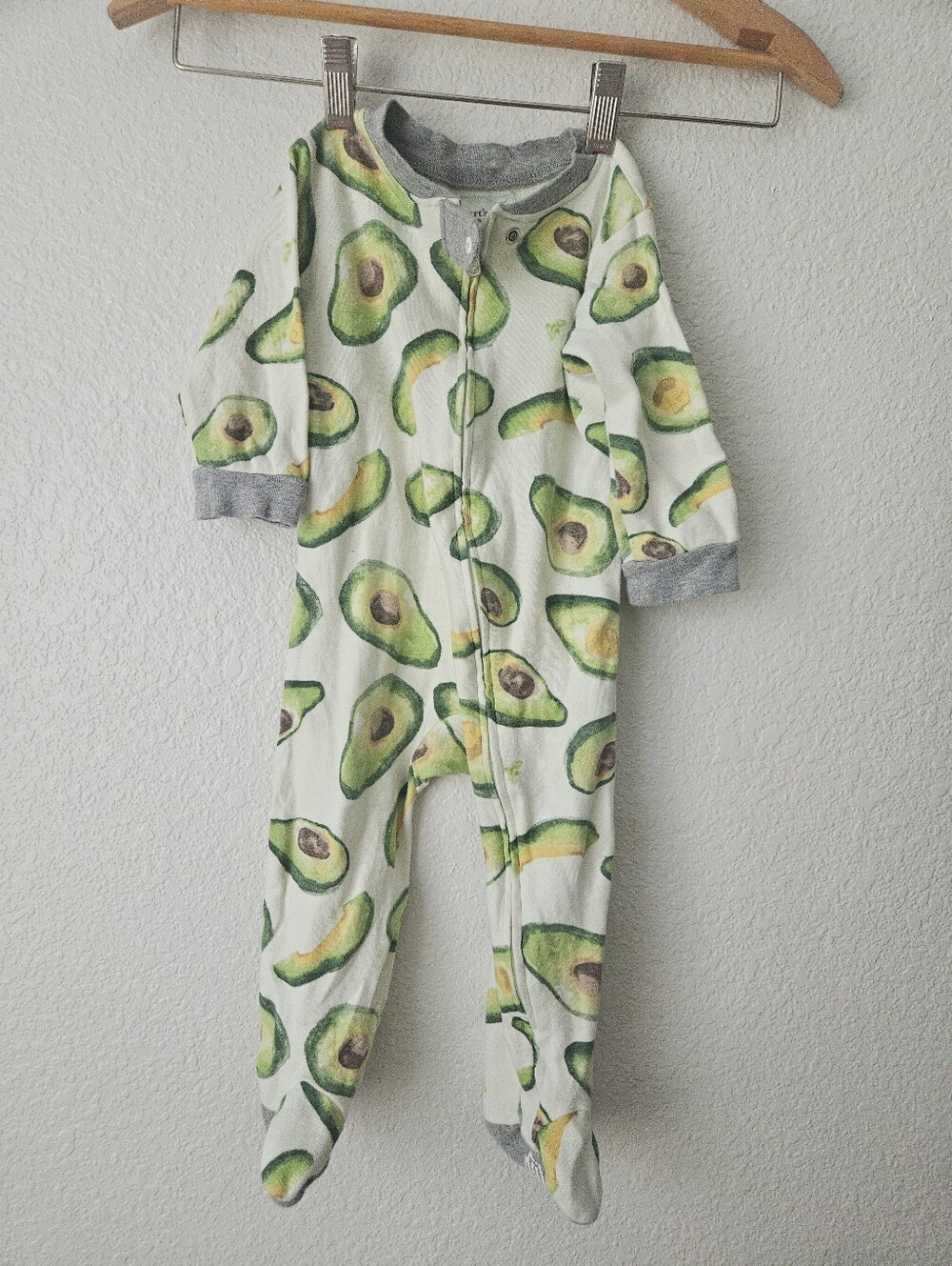burts bees organic cotton avocado sleeper pajamas, 6 - 9 months